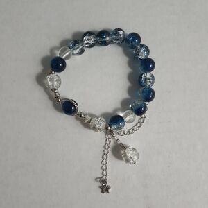 Blue and Silver Beaded Bracelet